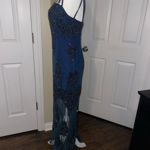 JE MATADI BY SEAN MEHTA VTG PURE SILK BEADED FORMAL DRESS SZ LARGE - Picture 5 of 11